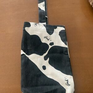 Black & White Cow Print Canvas Wristlet